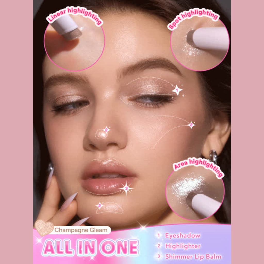 Glitter Jelly All in one Stick - Eyeshadow, Highlighter, lip topper