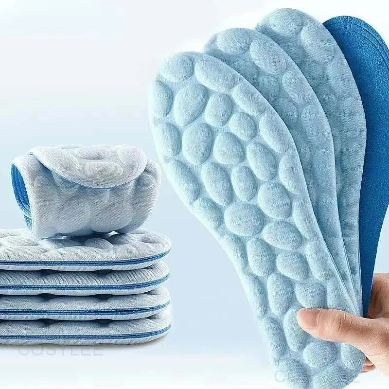 Orthopedic shoe insoles, massage cushion with memory effect