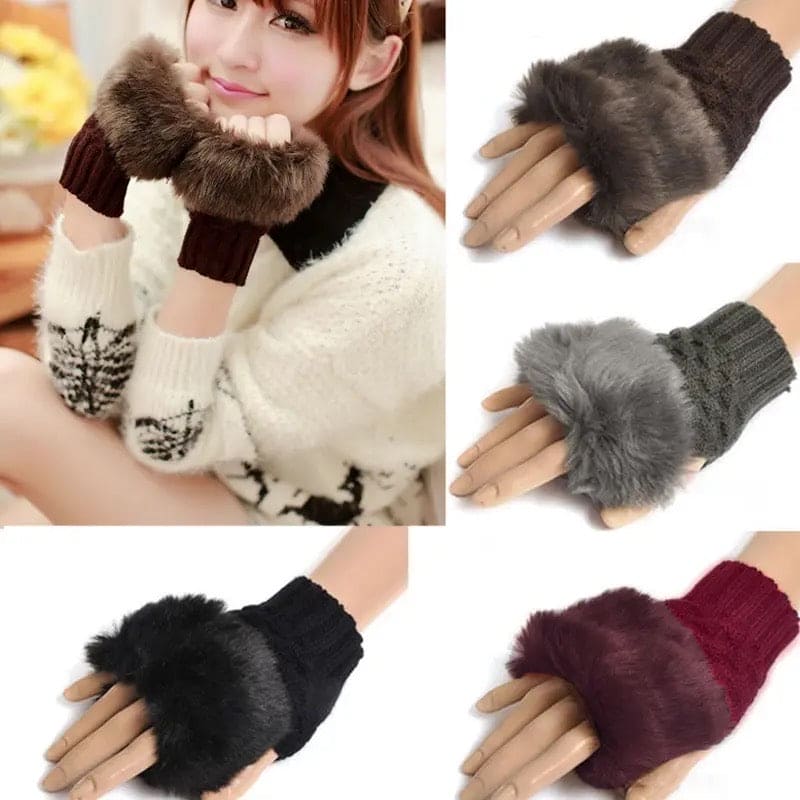 Winters Rabbit Fur Gloves