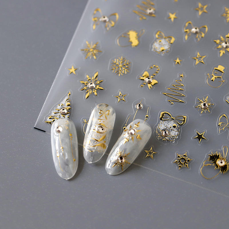 ❄️✨ Gold Foil Snowflake Sticker Sheet