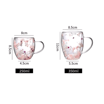 Aesthetic Dried Flower Glass , Double Wall Glass ( Imported )
