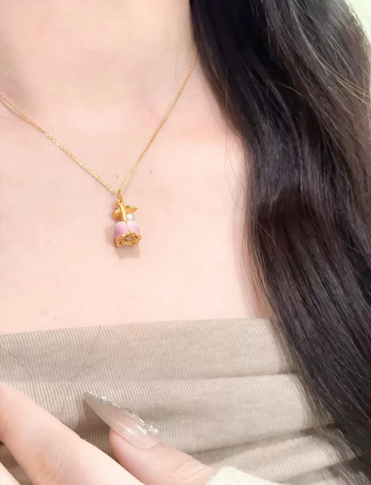 Blooming Rose Necklace  |  Imported